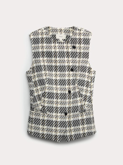Marks & Spencer Vest in Yellow / Black / Natural white, Item view