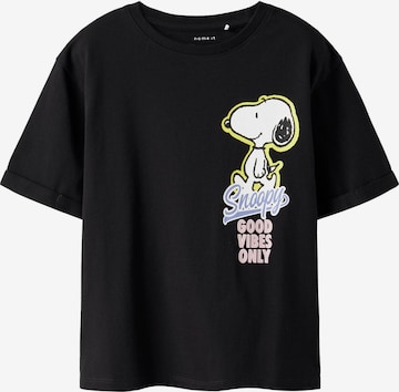NAME IT - Camiseta 'Snoopy' en negro: frente