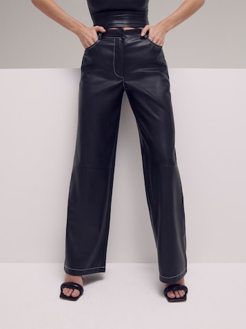 LENI KLUM x ABOUT YOU Wide leg Pants 'Jo' in Black: front