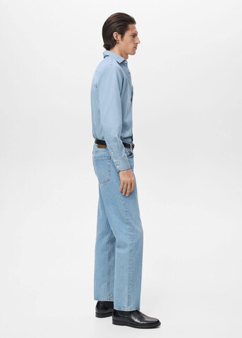 MANGO MAN Regular Fit Hemd 'Chambre' in Blau