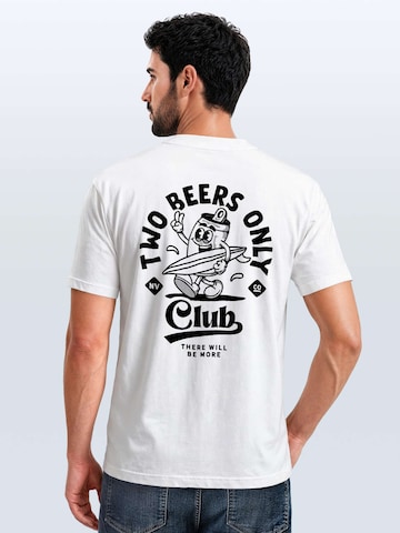 Neverless Shirt 'Two Beers only Backprint' in White: front