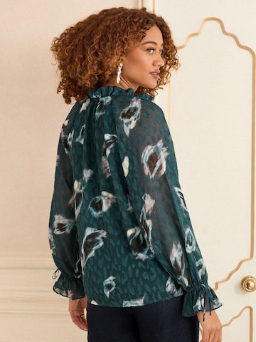 Chemisier love & roses en vert