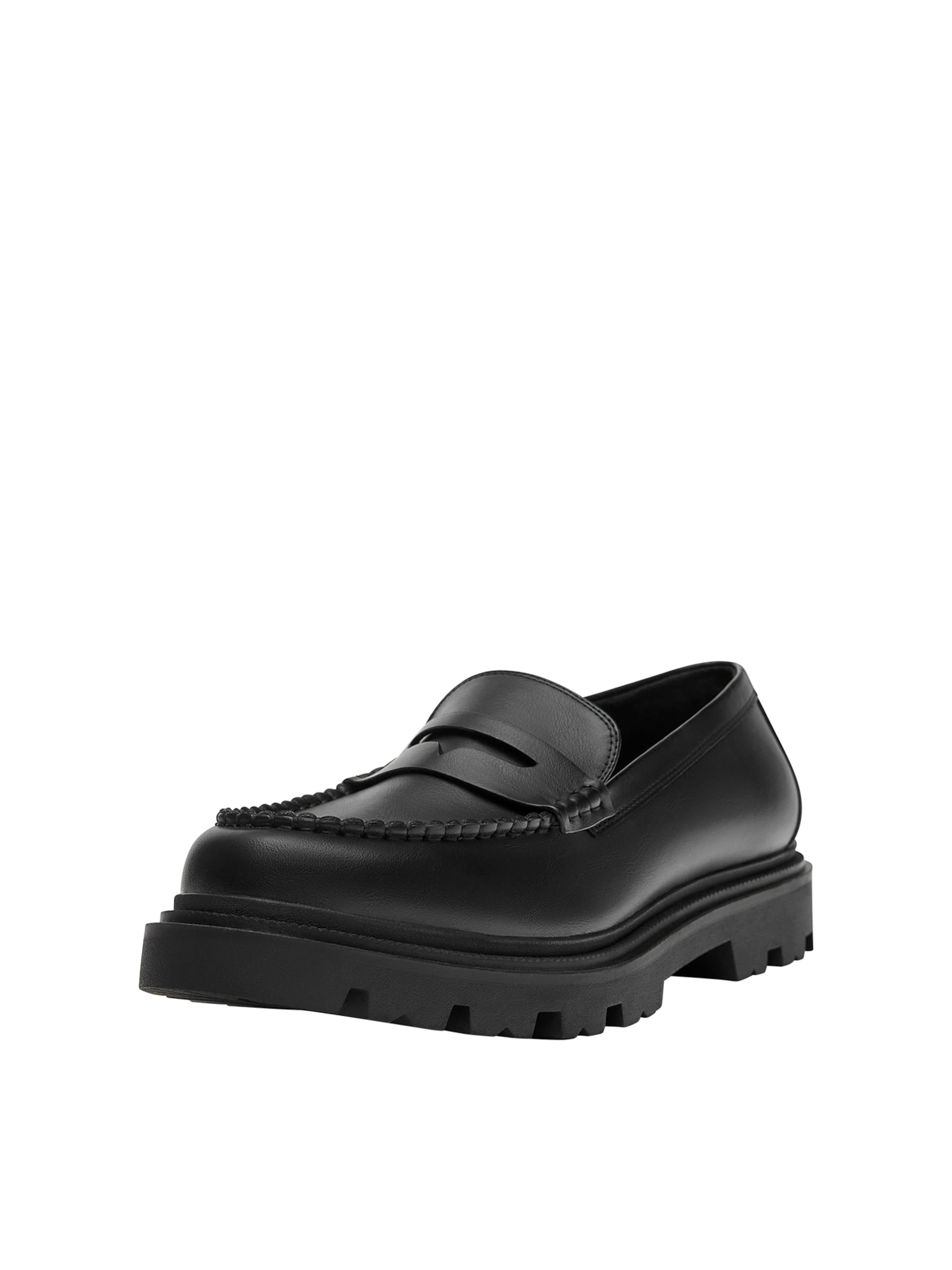 Pull&Bear Slip-ons in Black: front