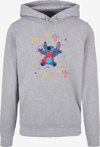 ABSOLUTE CULT Sweatshirt 'Lilo And Stitch - Merry Rainbow' in Grijs: voorkant