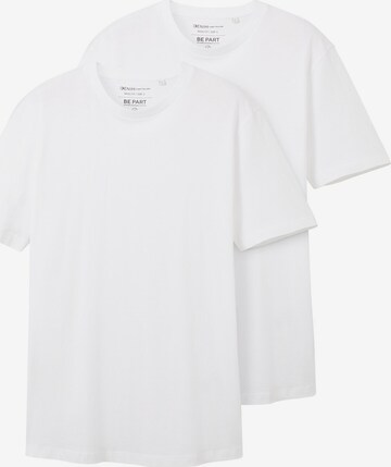 T-Shirt TOM TAILOR DENIM en blanc : devant