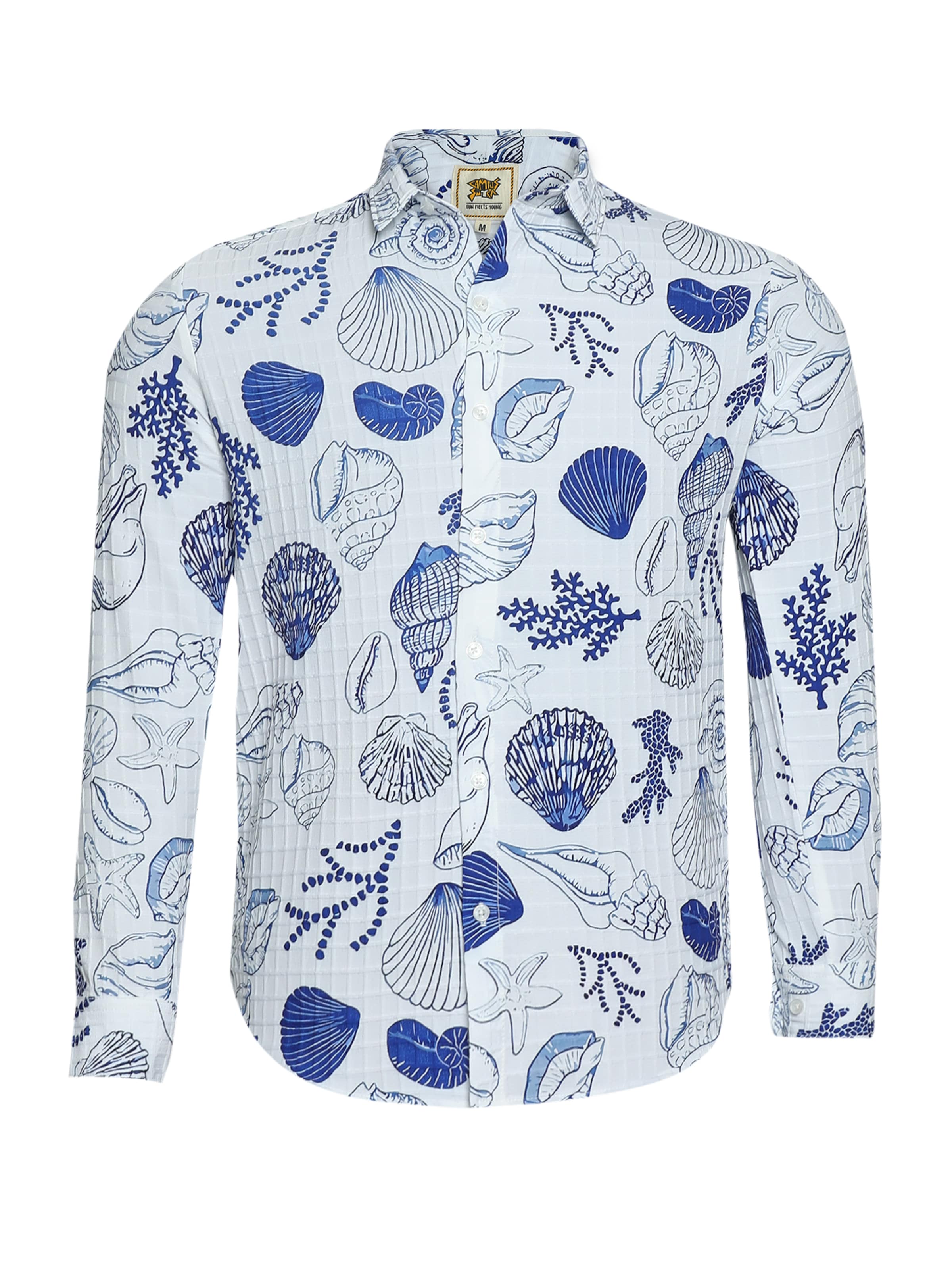 Campus Sutra Средняя посадка Рубашка ' Onyx ' в Белый: спереди