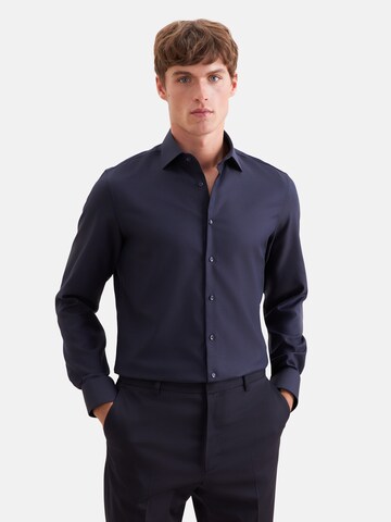SEIDENSTICKER Slim fit Zakelijk overhemd in Blauw: voorkant