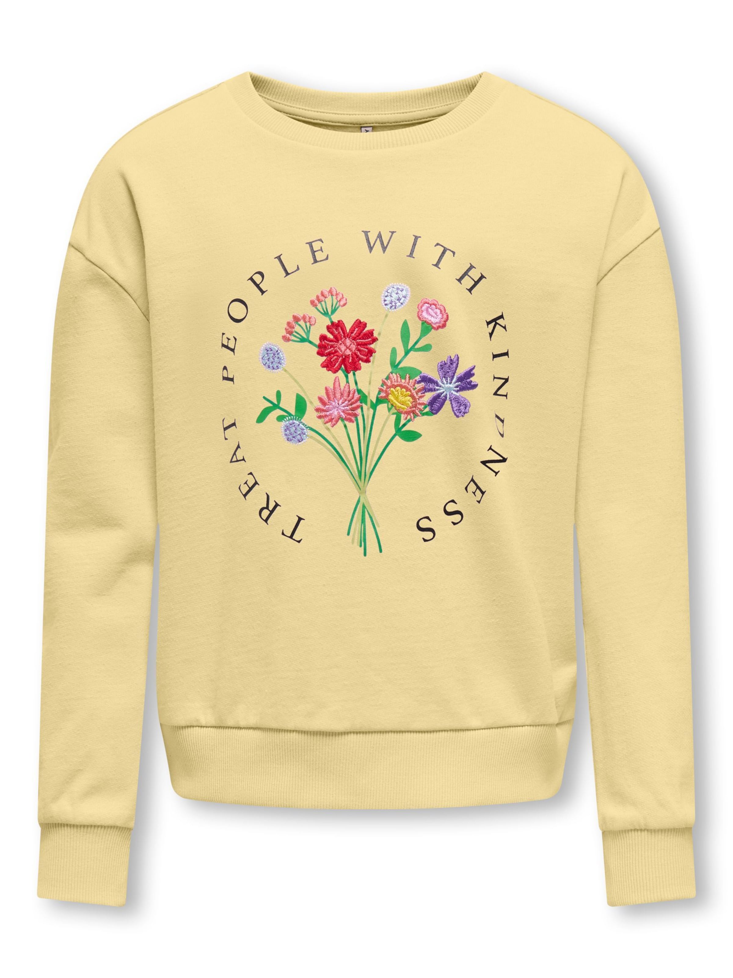 Sweat-shirt 'KOGRuna' ONLY GIRLS en jaune : devant