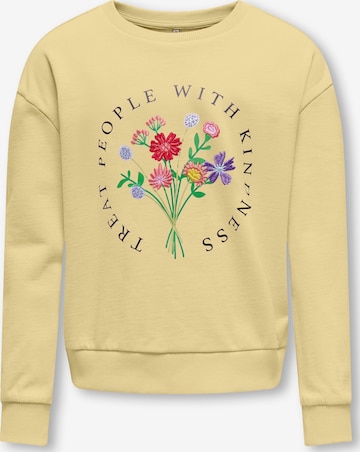 Sweat-shirt 'KOGRuna' ONLY GIRLS en jaune : devant