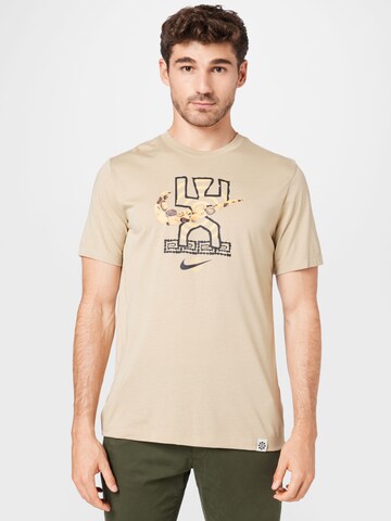 NIKE - Camiseta funcional en beige: frente