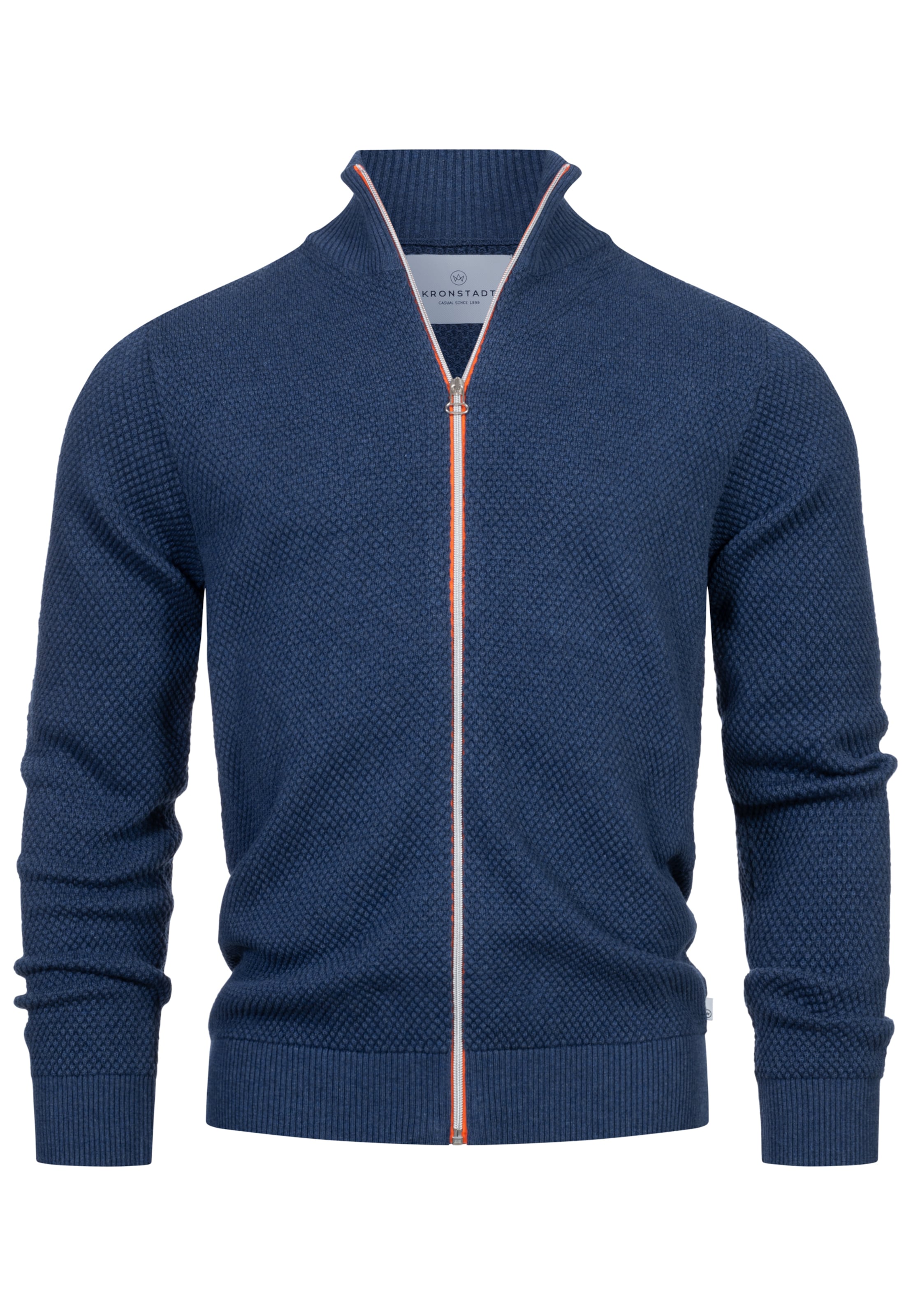 Kronstadt Strickjacke 'Erik' in Blau: Vorderseite