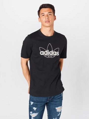 Skinny Tricou de la ADIDAS ORIGINALS pe negru: față