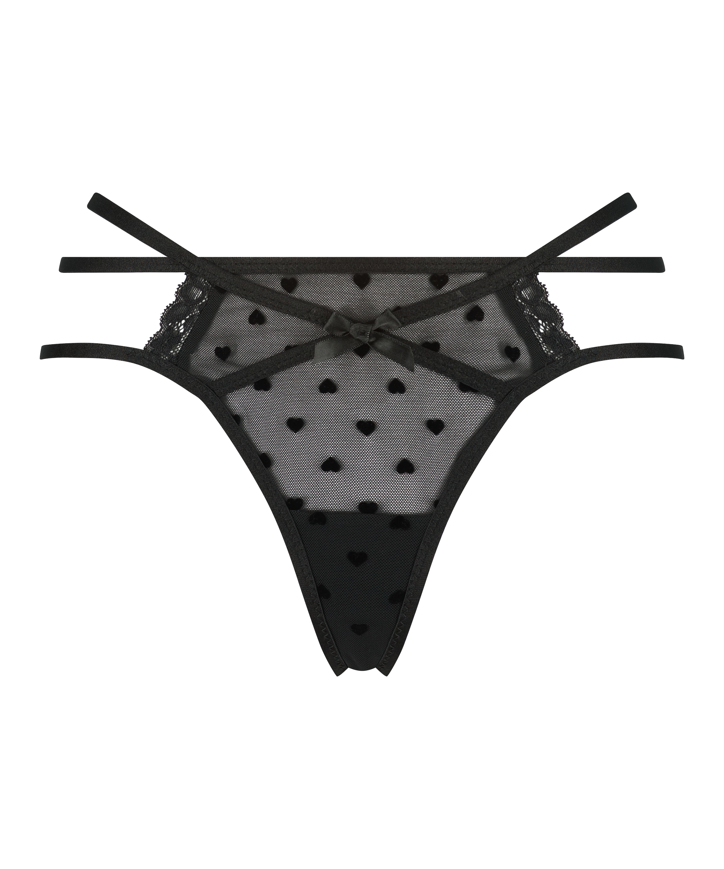 Hunkemöller String in Schwarz: Vorderseite