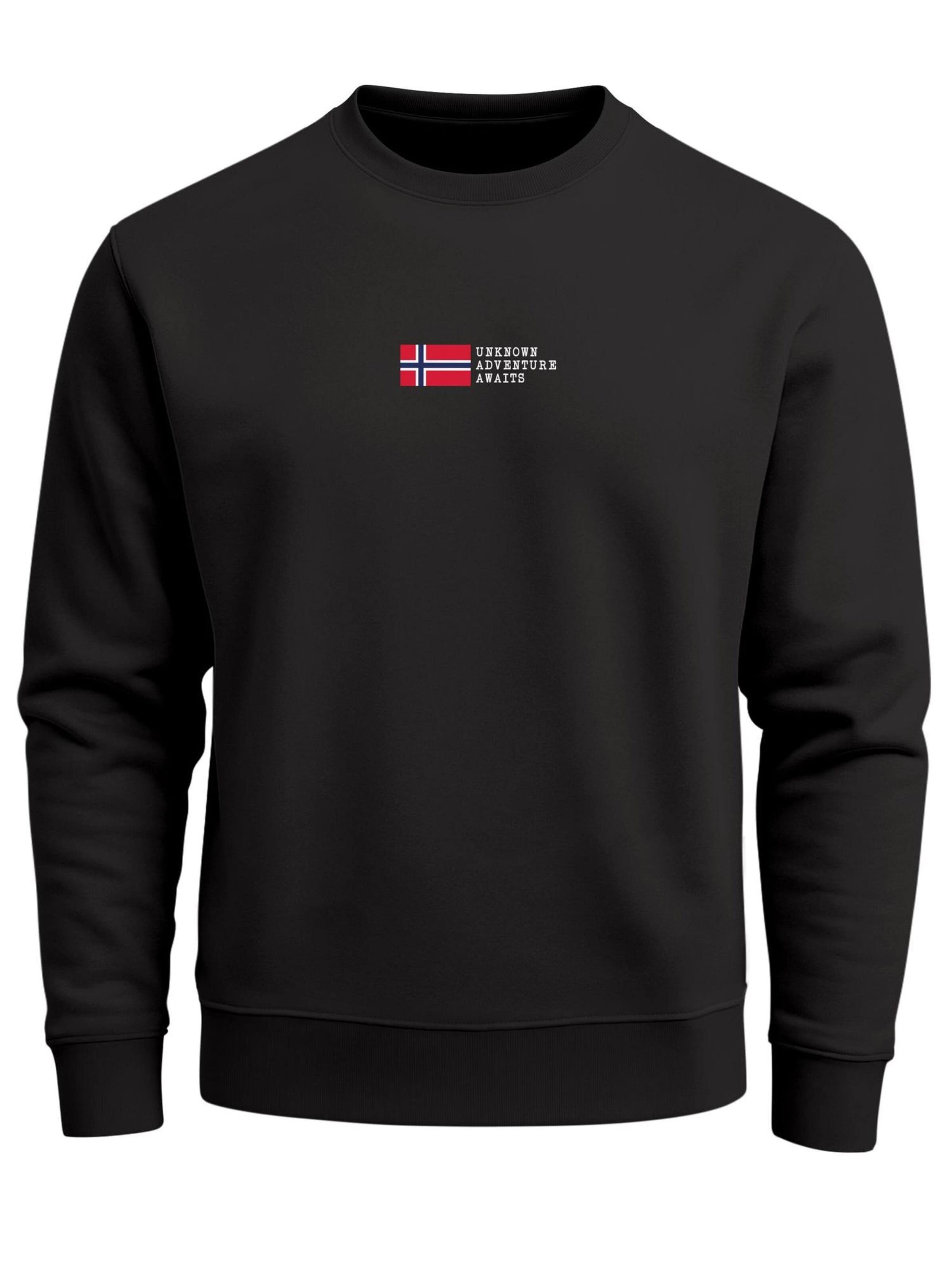 Neverless Sweatshirt 'Norway Explorer' in Black: front