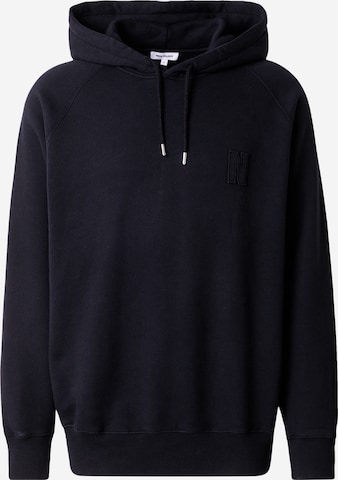 melns NORSE PROJECTS Sportisks džemperis 'Marten': no priekšpuses