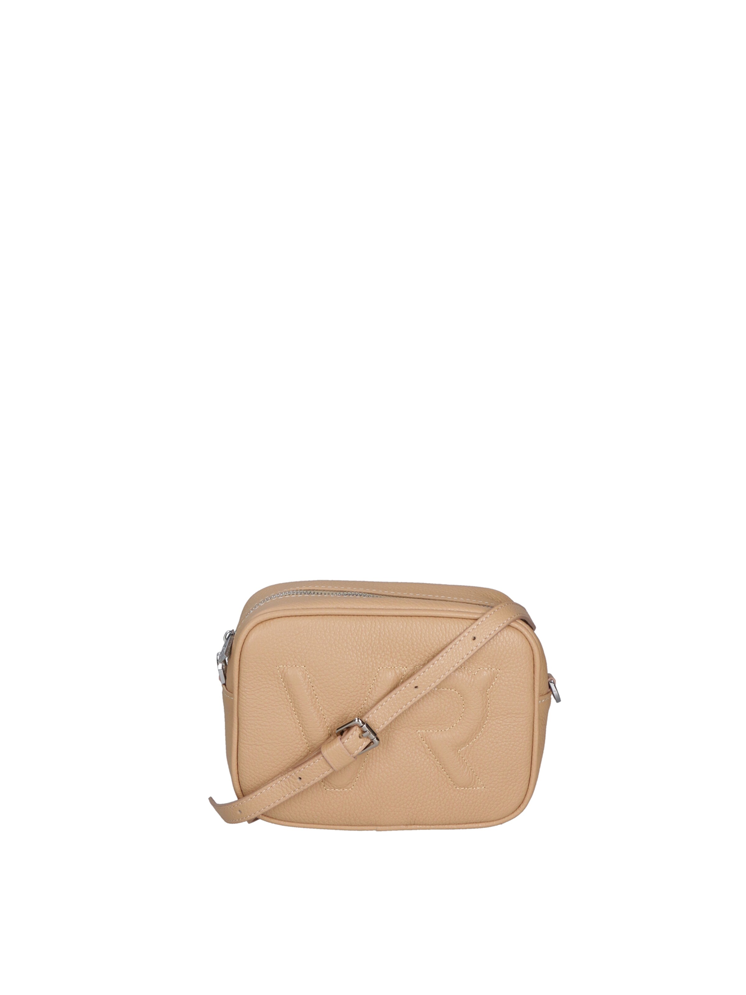 Borsa a tracolla 'Borsa a Tracolla Donna Pelle Virginia Rhinè Zip' di Virginia Rhinè in beige