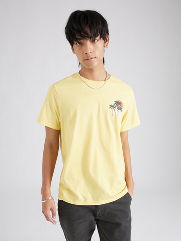 BLEND Тениска в жълто: отпред