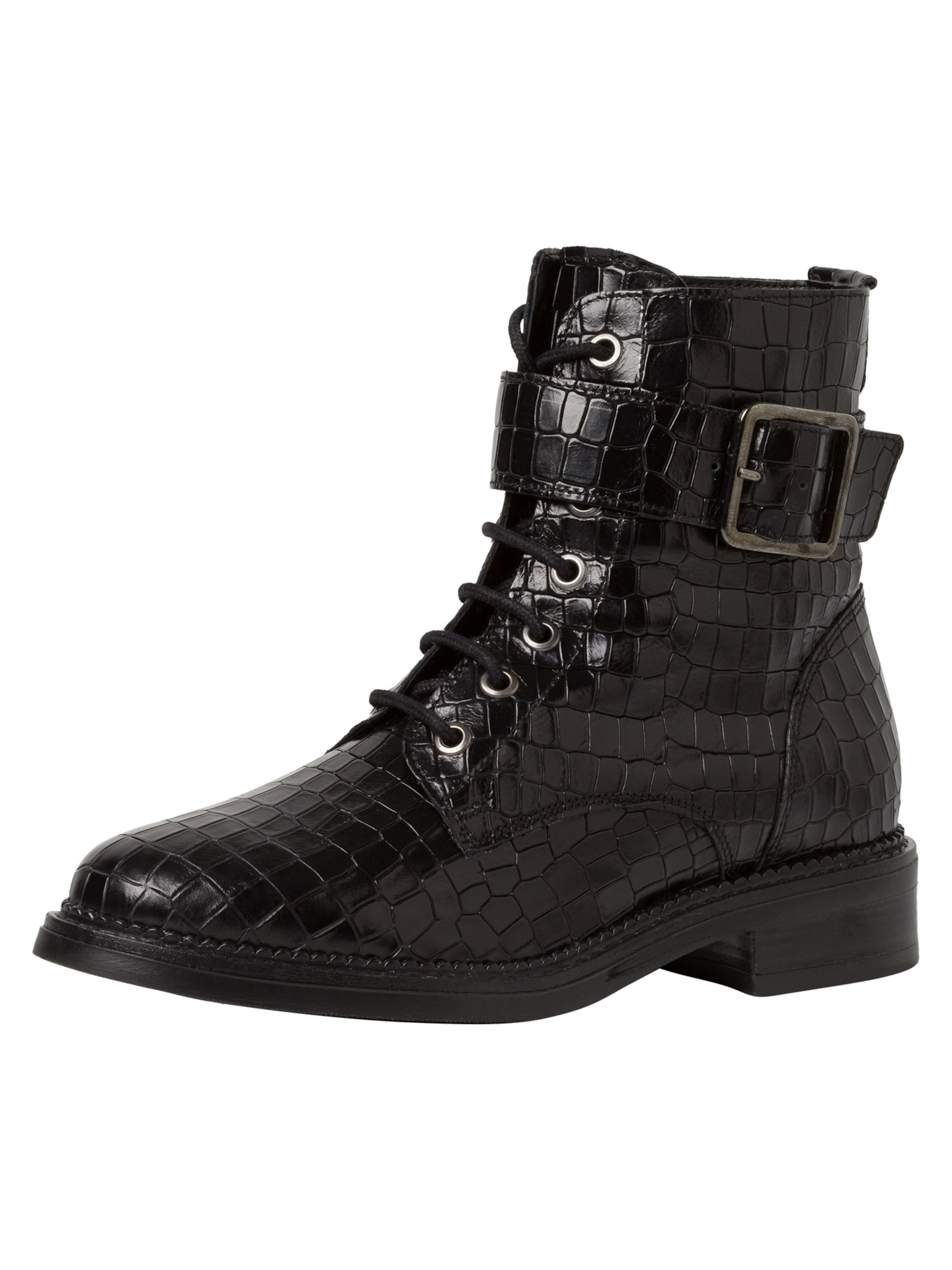 Tamaris - Botim com fivela em preto: frente