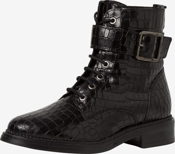 TAMARIS - Botines con cordones en negro: frente