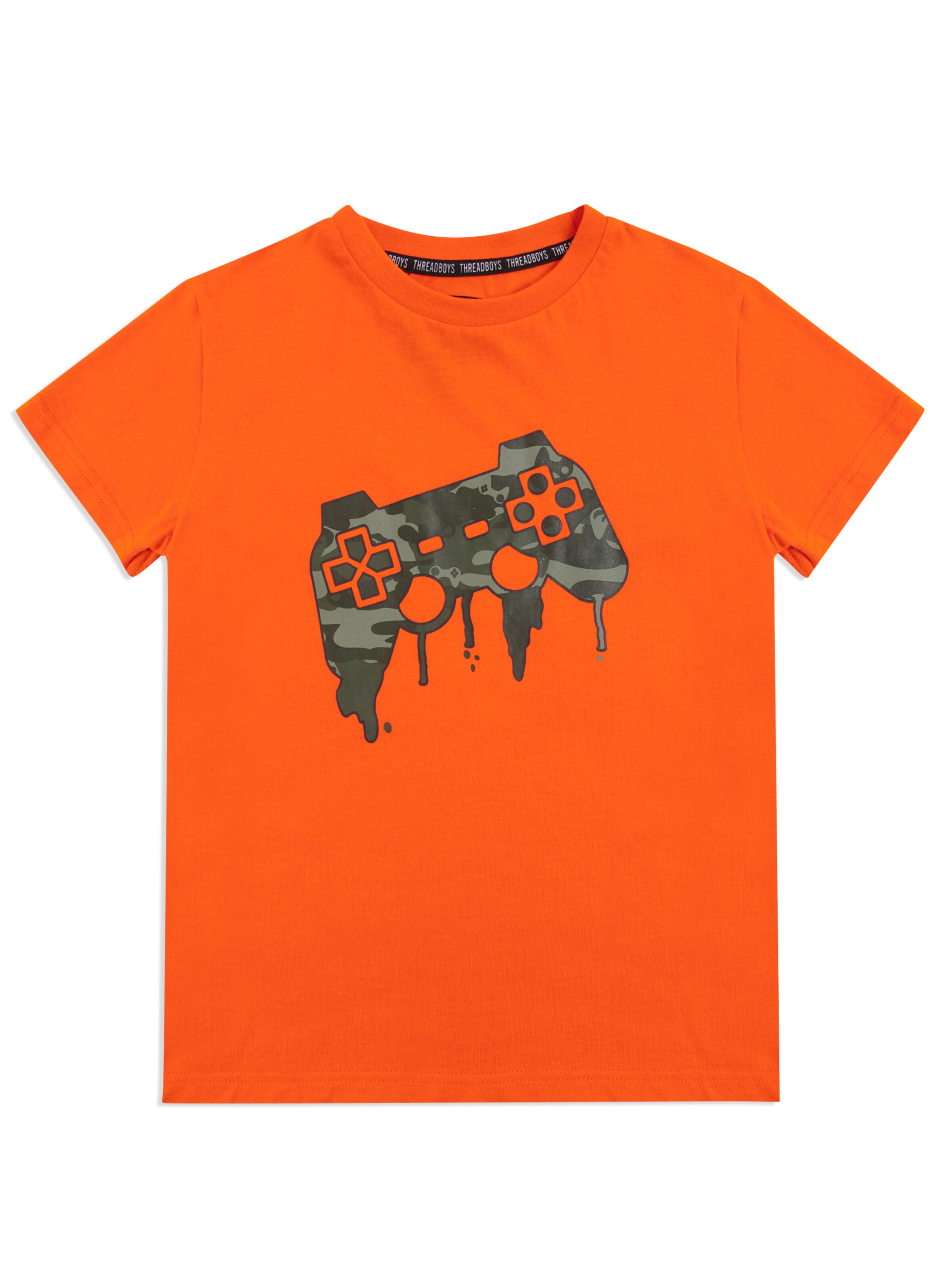 Kinder Teens (Gr. 140-176) Threadboys T-Shirt 'Ronaldo' in Orange, Schwarz - GX71840 Kinder Teens (Gr. 140-176) Threadboys T-Shirt 'Ronaldo' in Orange, Schwarz - GX71840