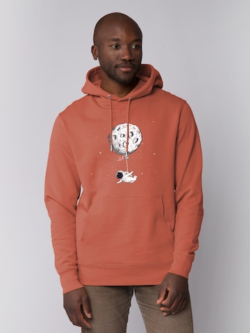 Watapparel Sweatshirt 'Funny Spaceman' in Bruin: voorkant
