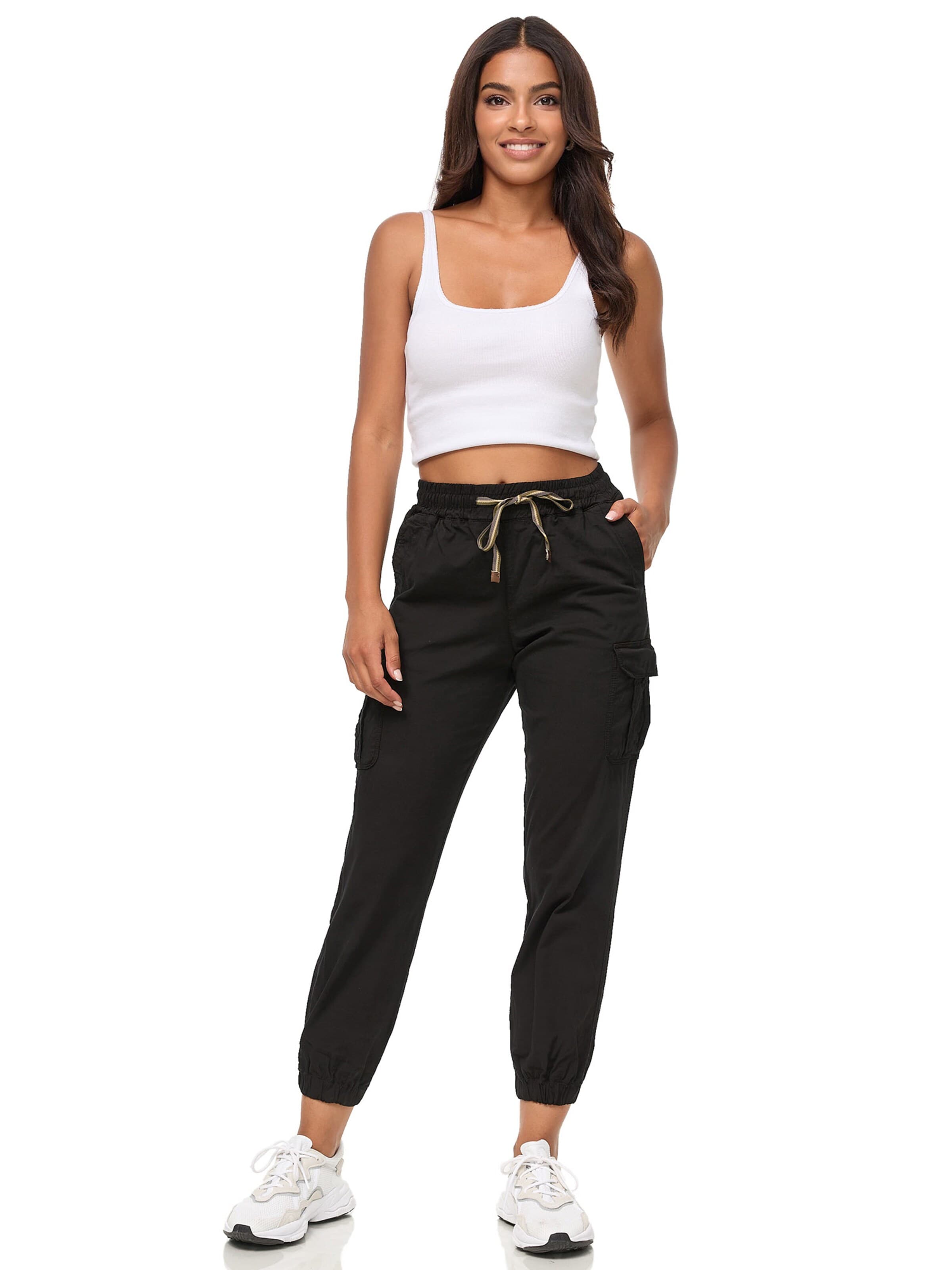 Tazzio - Tapered Pantalón cargo 'F600' en negro