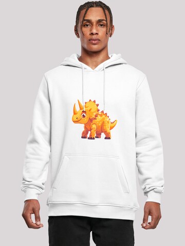 Sweat-shirt 'Süßer Triceratops Dinosaurier' F4NT4STIC en blanc : devant