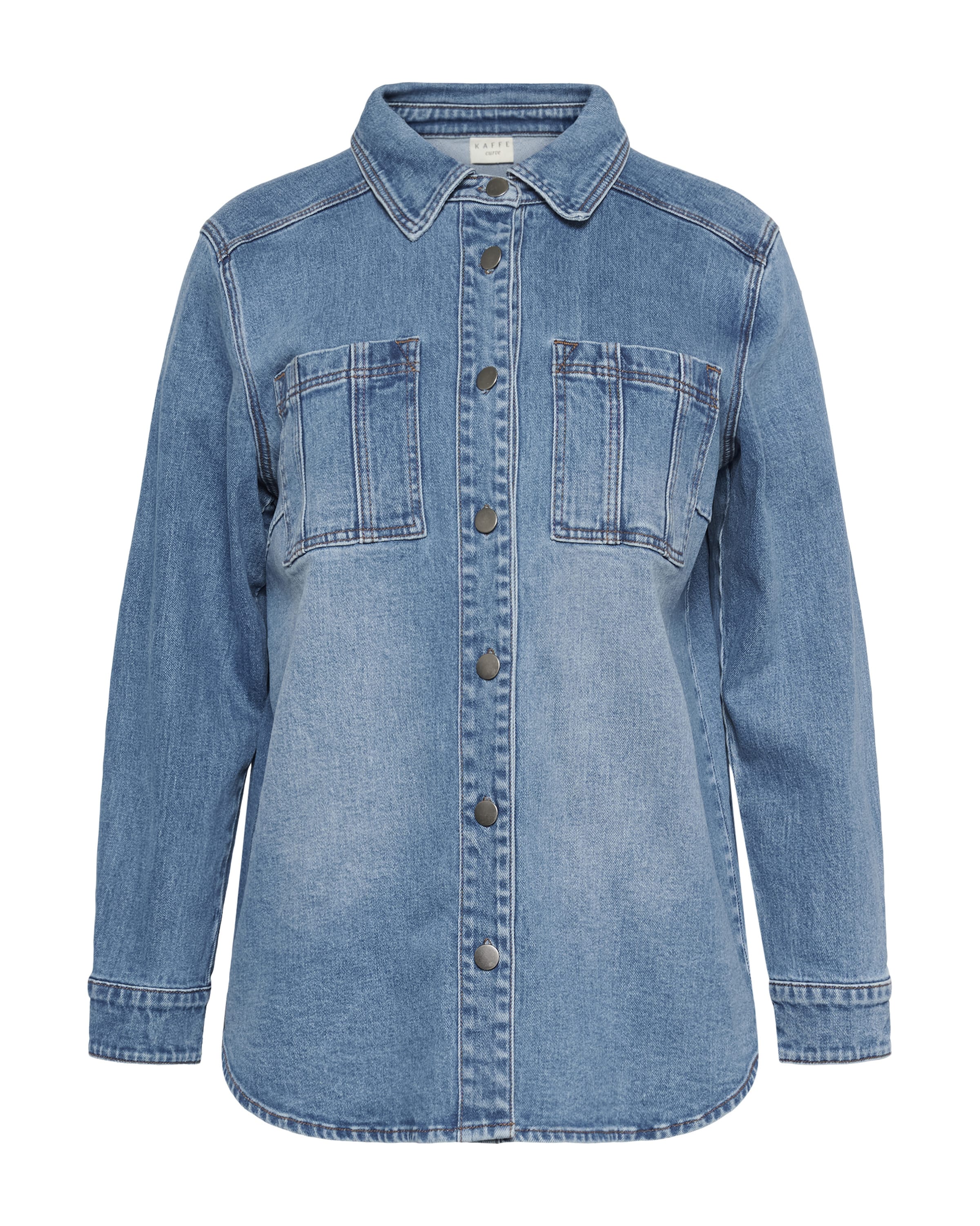 Veste mi-saison 'KCleoana' KAFFE CURVE en bleu : devant