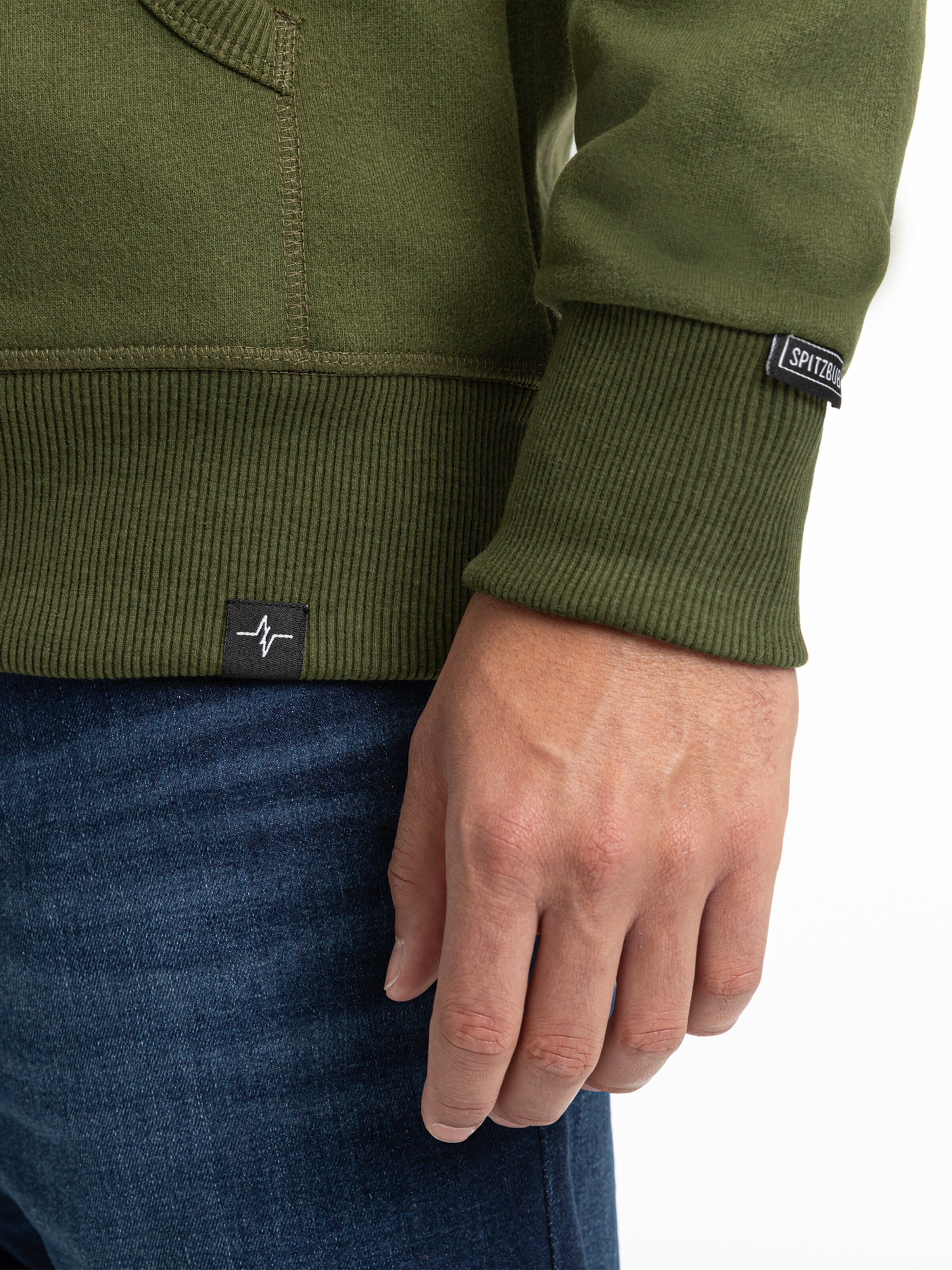 SPITZBUB Sweatjacke  ' Dominik ' in Grün