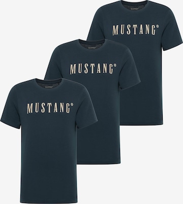 T-Shirt MUSTANG en bleu : devant