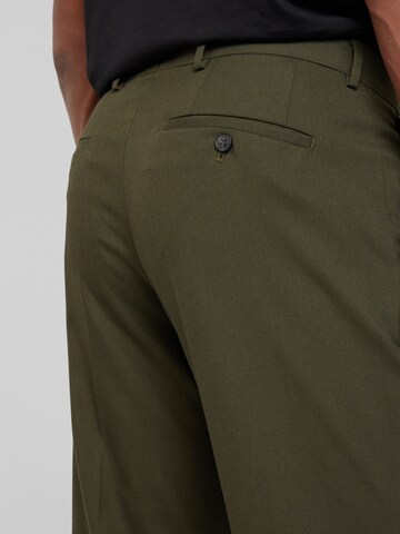 SELECTED HOMME - Tapered Calças com pregas 'SLHBLAKE' em verde