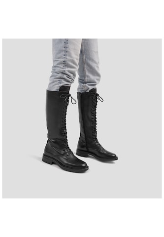 BRONX Lace-Up Boots in Black: front