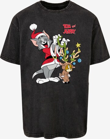 ABSOLUTE CULT Shirt 'Tom And Jerry - Reindeer' in Black: front