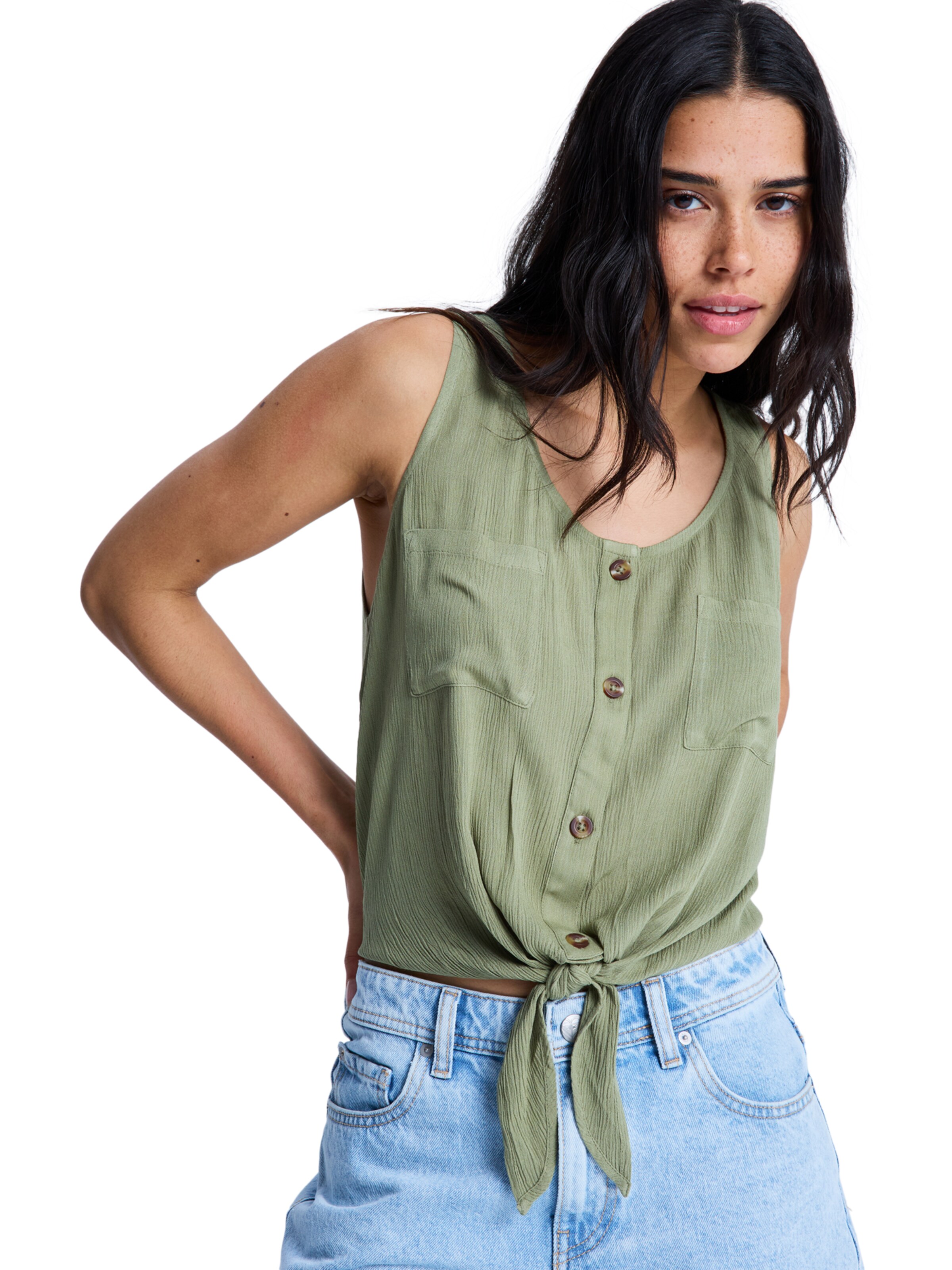 ROXY Blouse 'Tropical Hill' in Green: front