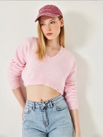 Pull-over Bianco Lucci en rose