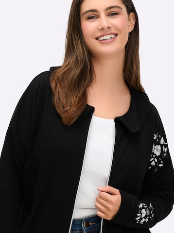 SHEEGO Sweatjacke in Schwarz