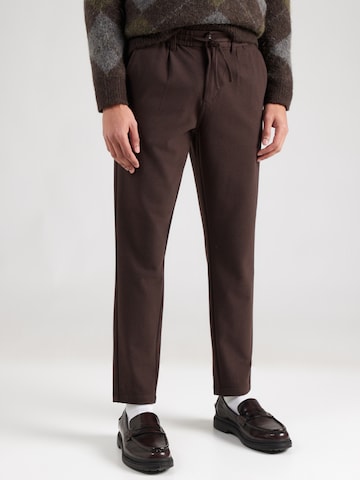 Lindbergh Normální Chino kalhoty – hnědá: přední strana