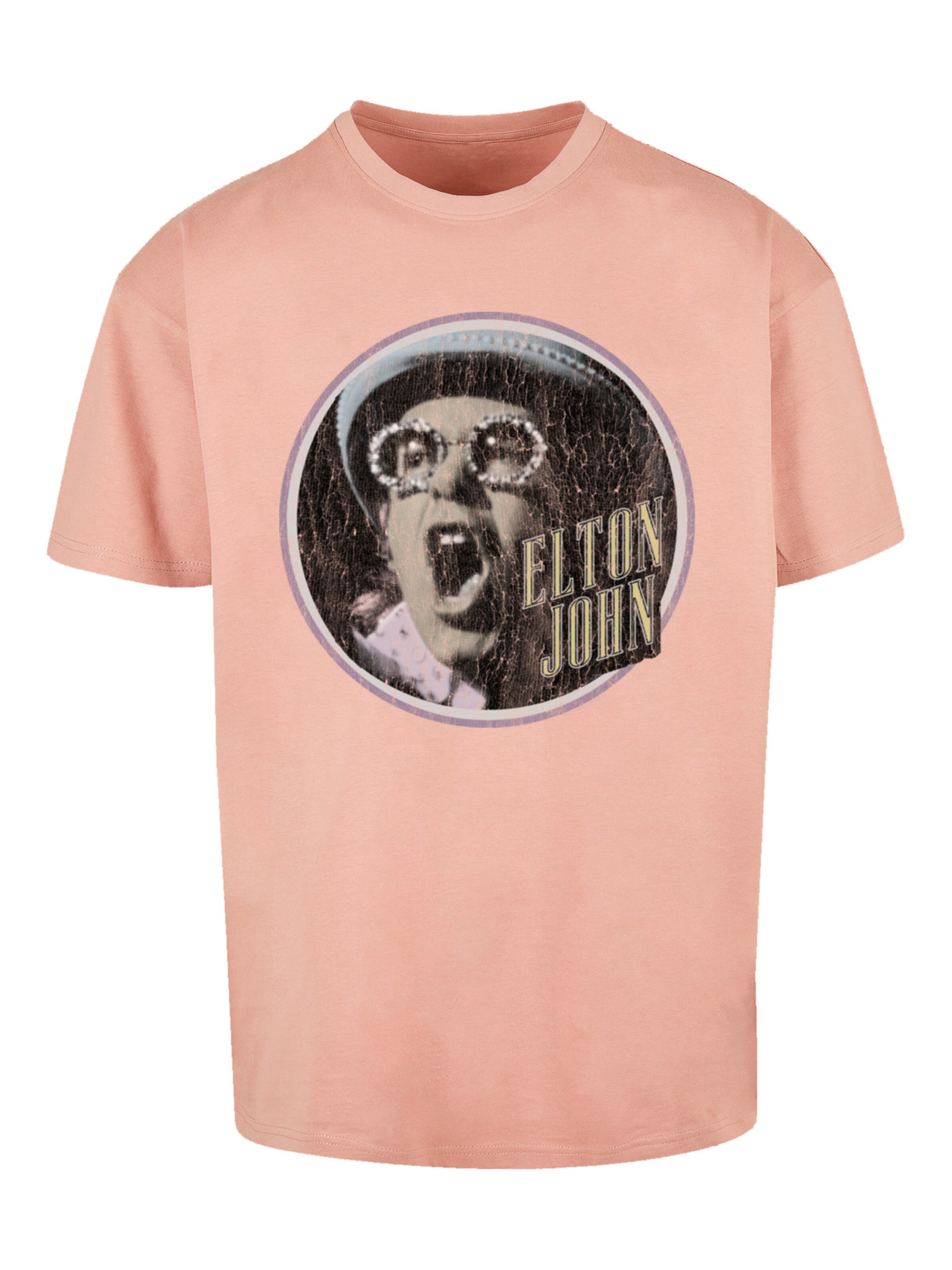T-Shirt 'Elton John Vintage Circle' F4NT4STIC en orange : devant