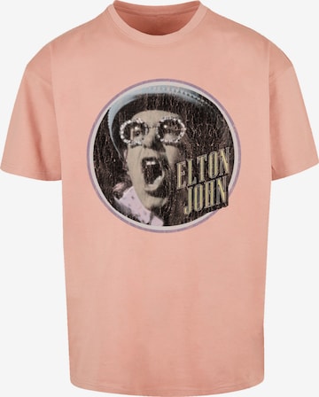 T-Shirt 'Elton John Vintage Circle' F4NT4STIC en orange : devant