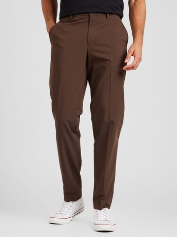 JACK & JONES Слим Плиссированные брюки 'JPRBUSHWICK HARRY' в Коричневый: спереди
