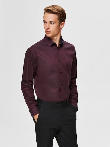 SELECTED HOMME Slim fit Button Up Shirt in Red