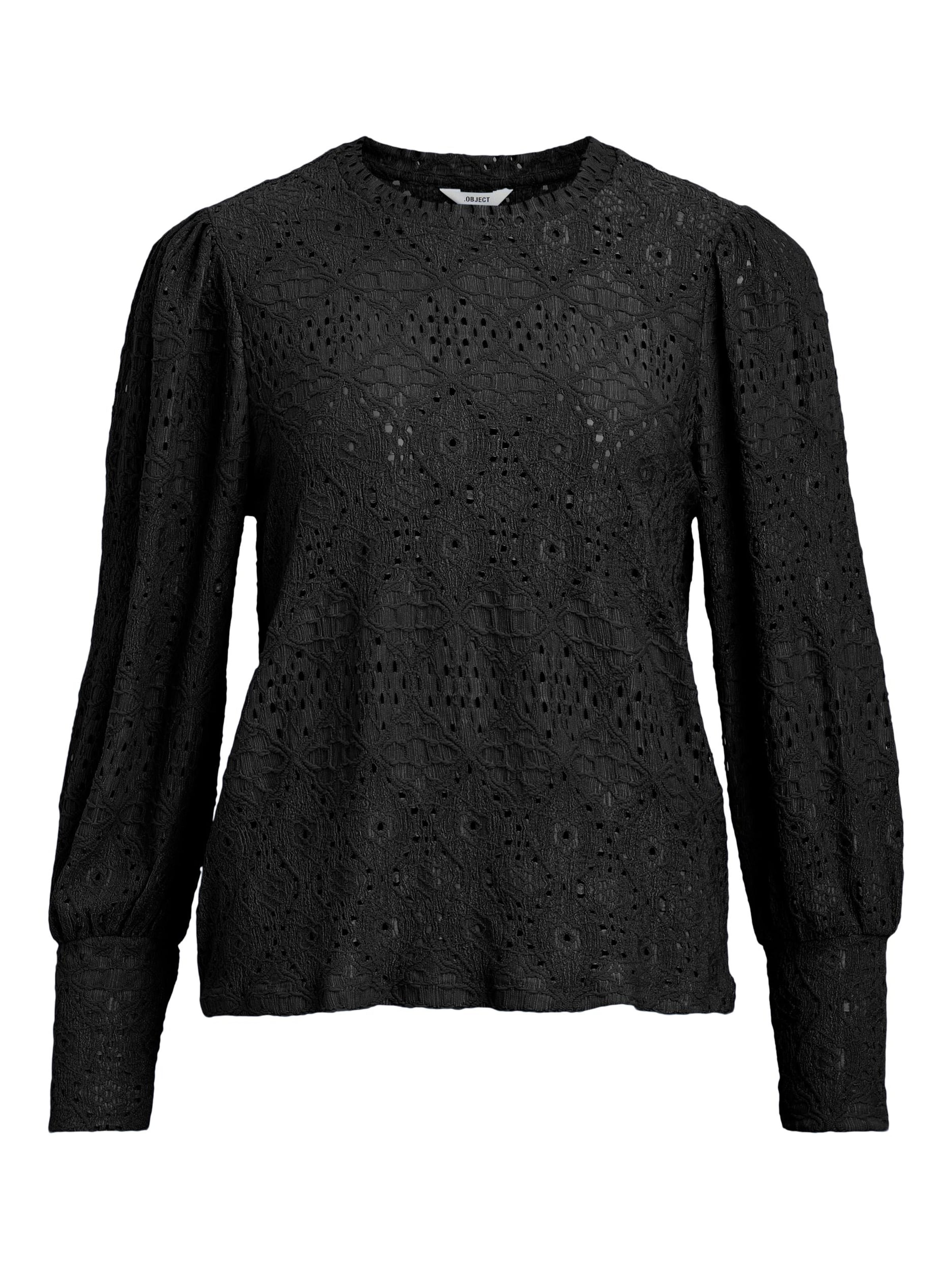 OBJECT Blúz 'Feodora' - fekete: elől