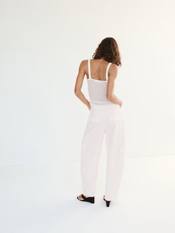 MANGO - Barrel Pantalón vaquero cargo 'PAPAYA' en rosa