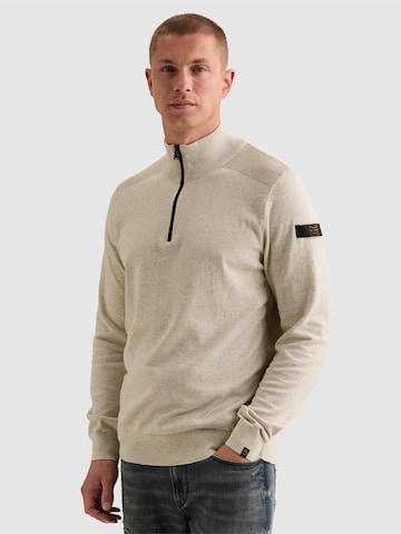 Pullover 'Pullover in 100% cotton with half-zip' di PME Legend in beige: frontale
