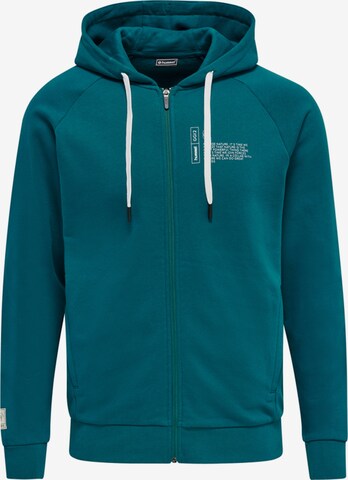 Hummel Athletic Zip-Up Hoodie in Green: front