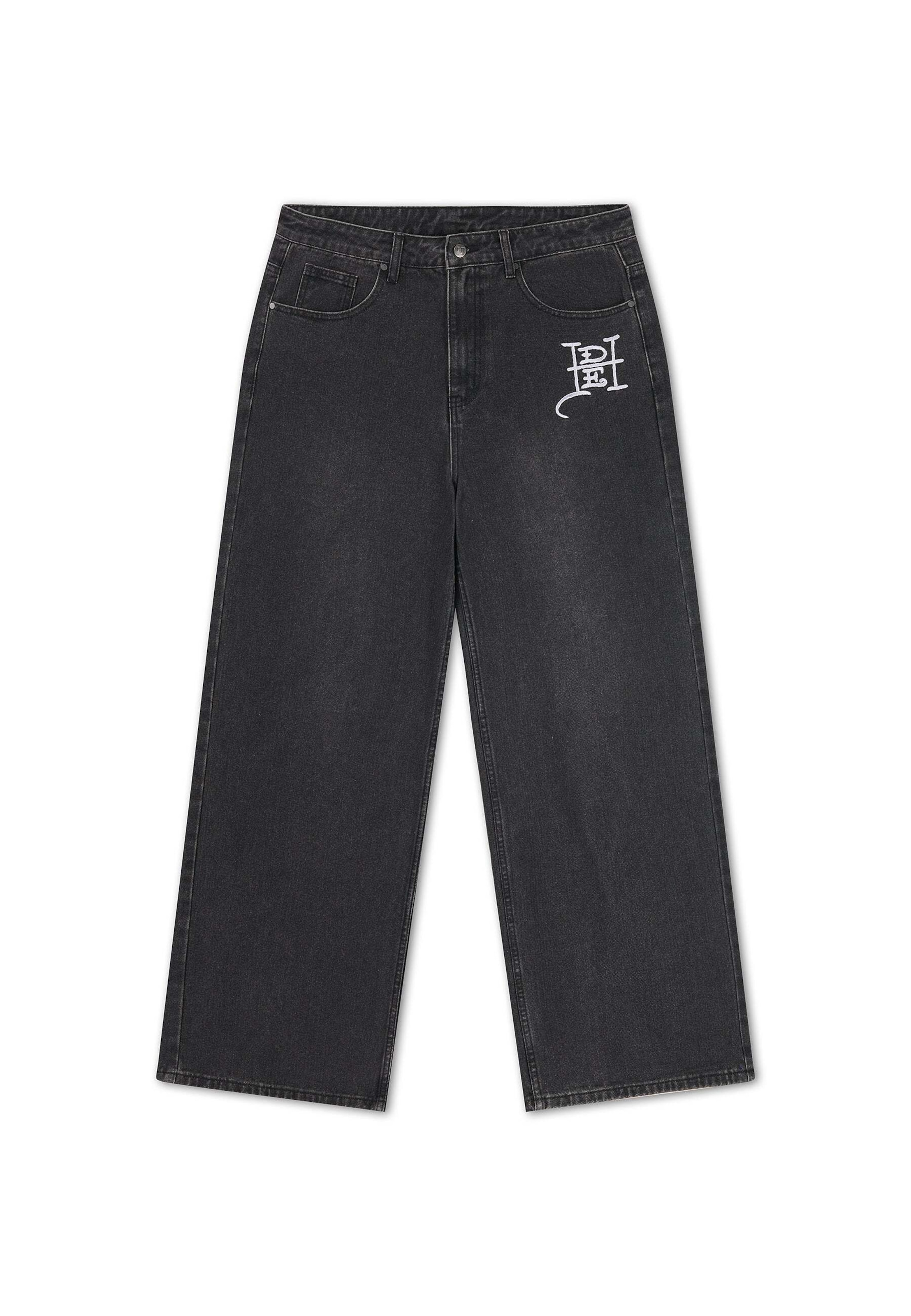 Ed Hardy Loosefit Jeans in Schwarz: Vorderseite