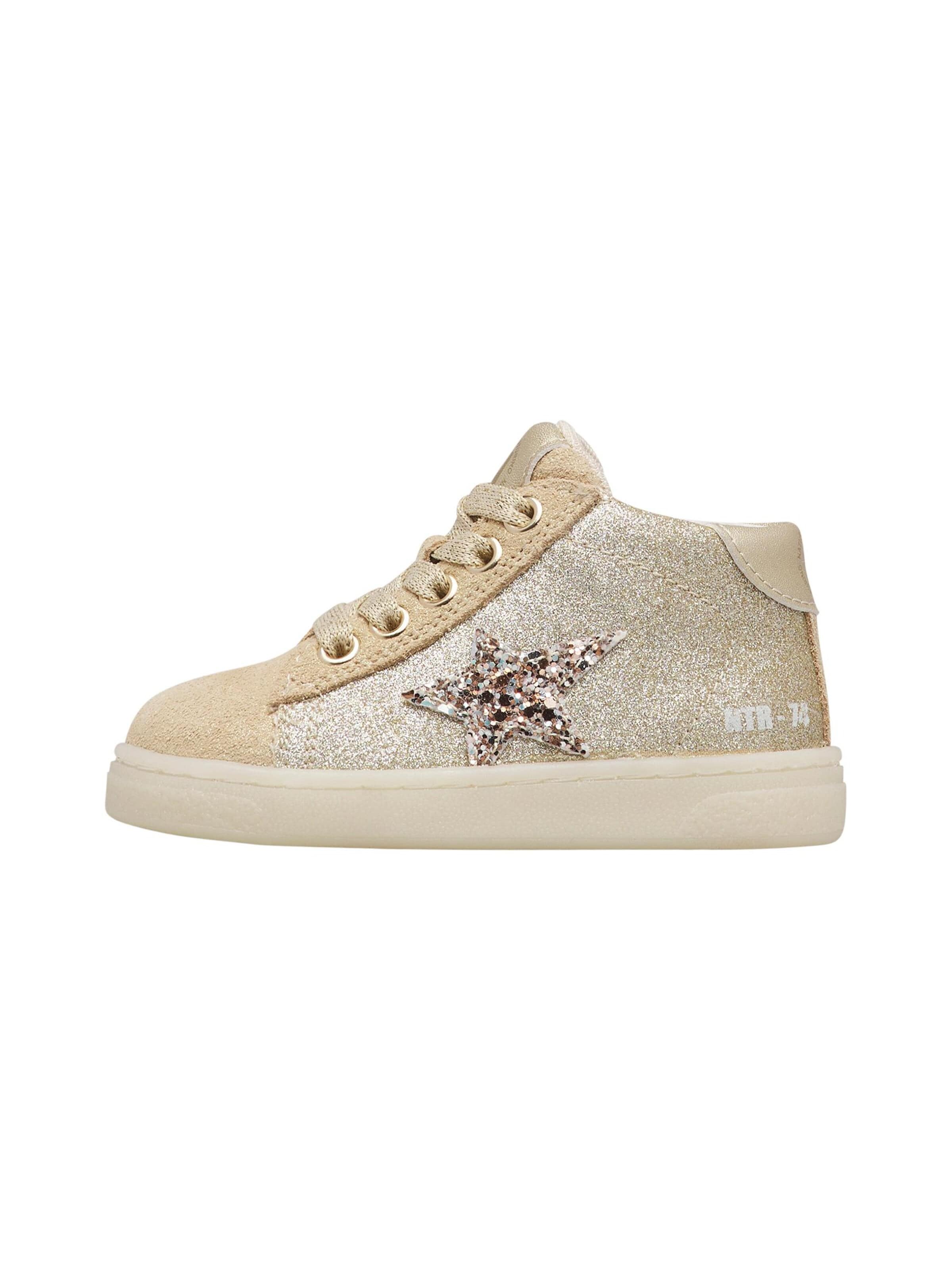 NATURINO Sneakers 'PINN HIGH ZIP.' in Goud: voorkant