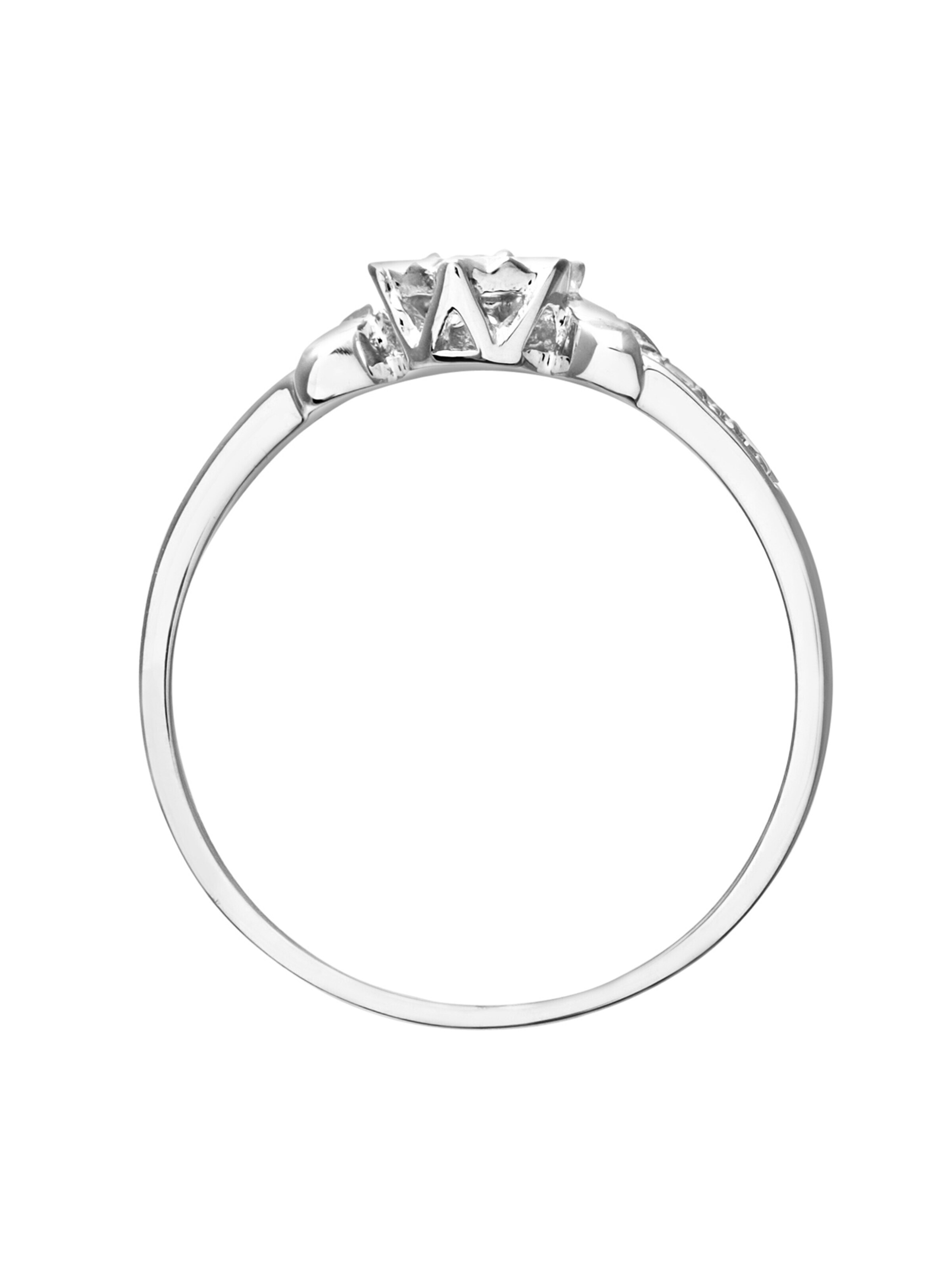 DIAMANT LETERNEL Ring 'Ring aus 375 Weißgold mit Diamant' in Silver
