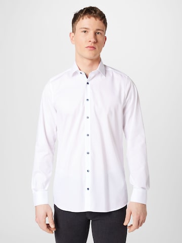 OLYMP Slim fit Button Up Shirt 'New York' in White: front