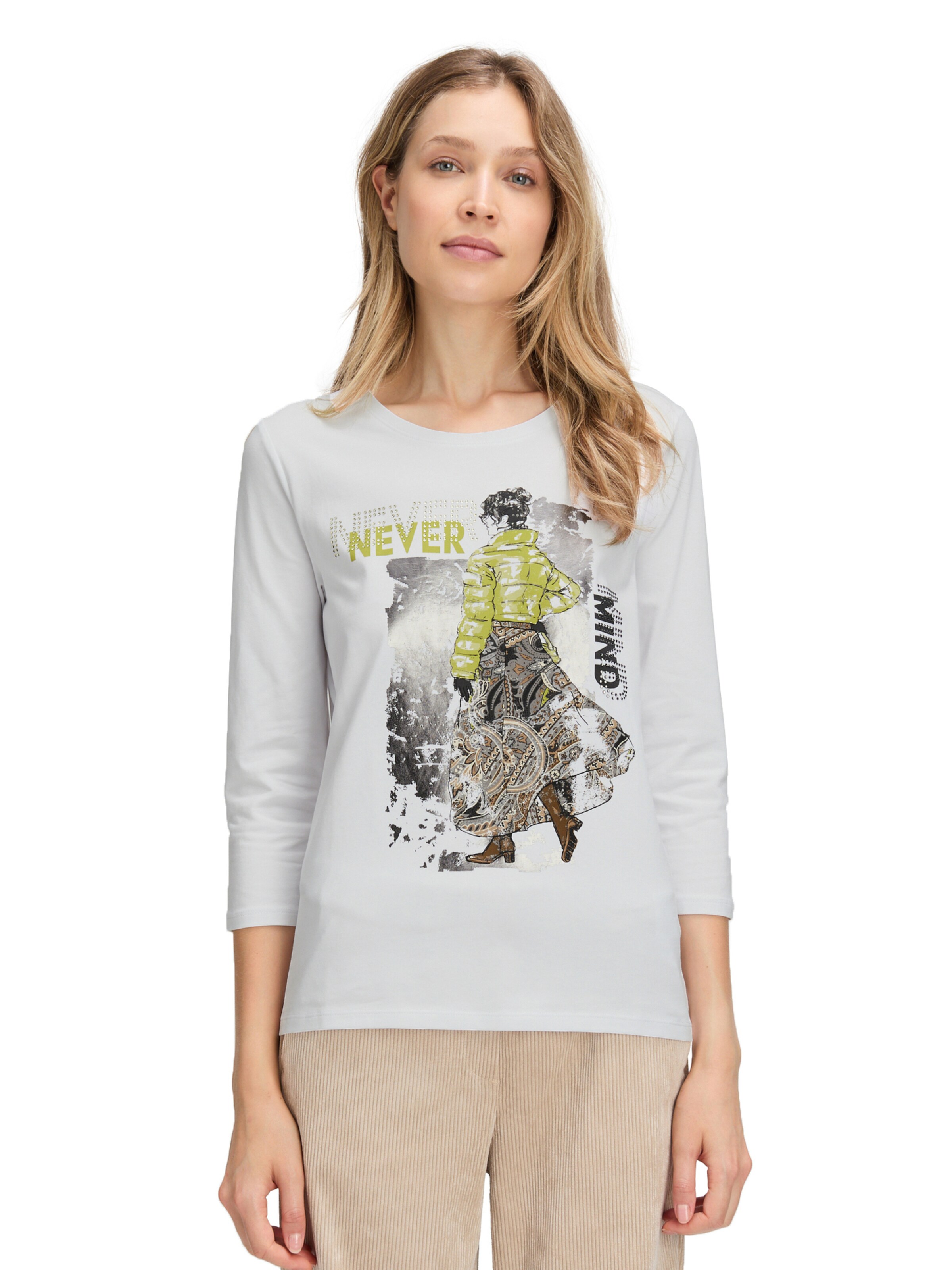 T-shirt Betty Barclay en blanc : devant